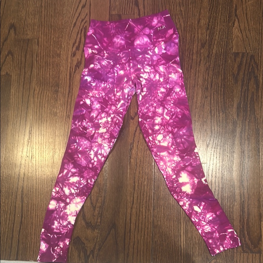 NUX Pink Tie-Dye Leggings Full-Length Stretchy